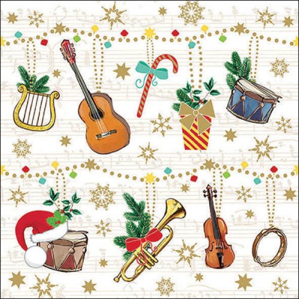 Lunch-Servietten "Christmas Instruments"