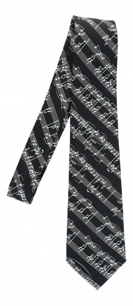 Krawatte "Notenlinien" - schwarz