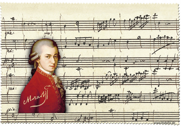 Brillenputztuch mit Dekor "Mozart"