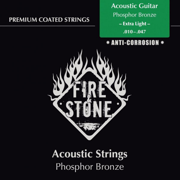 Fire & Stone Saiten Westerngitarre - Extra Light