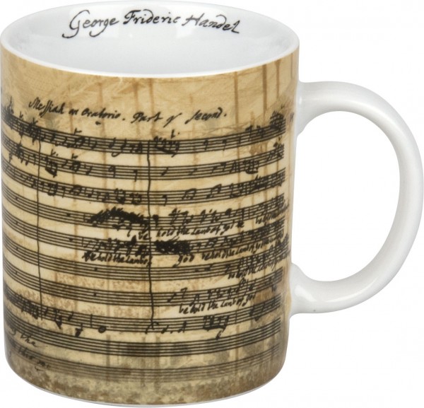 Porzellanbecher mit Facsimile von G. F. Händel