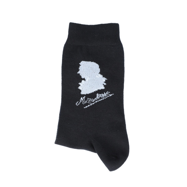 Musiker-Socken "Mozartsilhouette und Unterschrift"