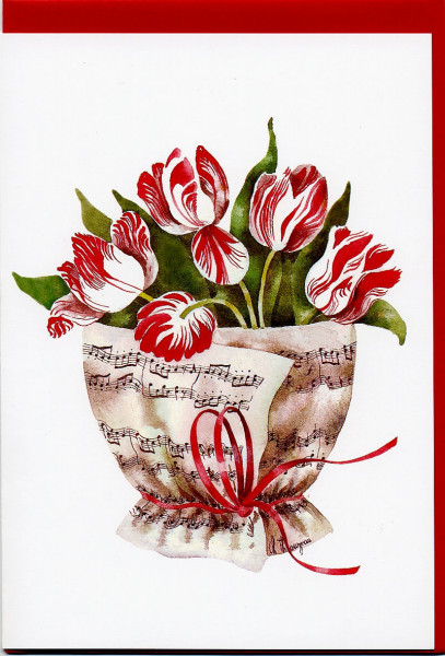 Kunstkarte "Notenstrauß Tulpen"