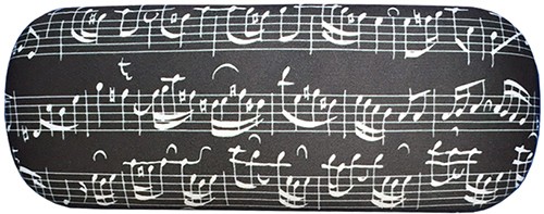 Brillenbox "Notenlinien" - schwarz