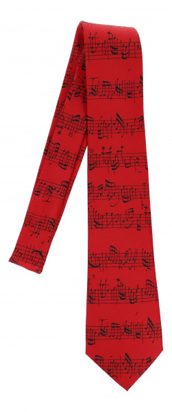 Krawatte "Bach Notenschrift" - rot