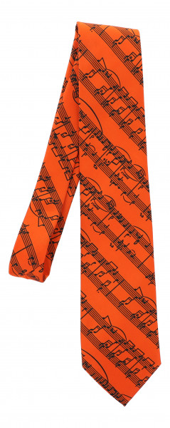 Krawatte "Notenlinie" - orange