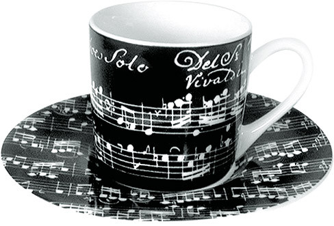 Espressotasse "Vivaldi Libretto" - schwarz