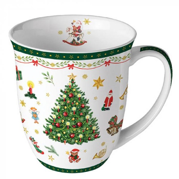 Becher "Christmas evergreen white"