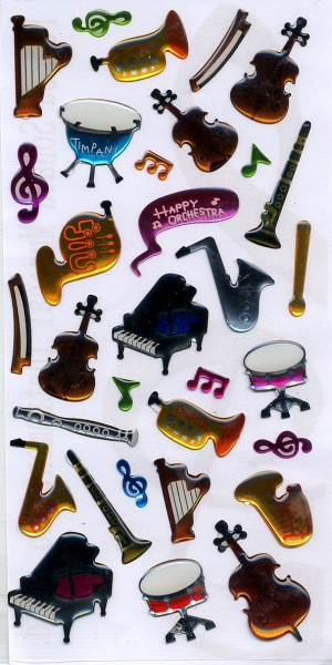 Schmucketiketten "Musikinstrumente & -symbole"