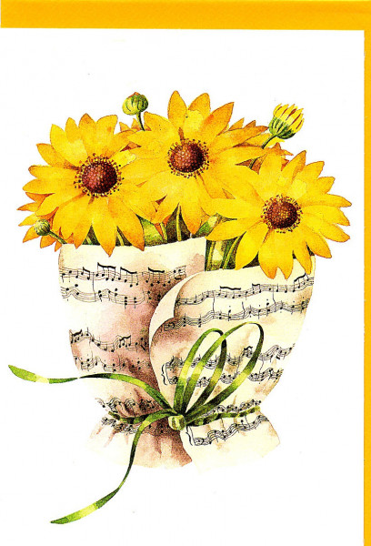 Kunstkarte "Notenstrauß Sonnenblumen"