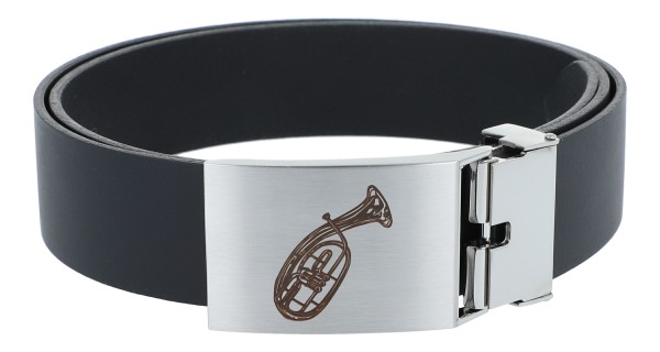 Ledergürtel "Tenorhorn" - altes Motiv