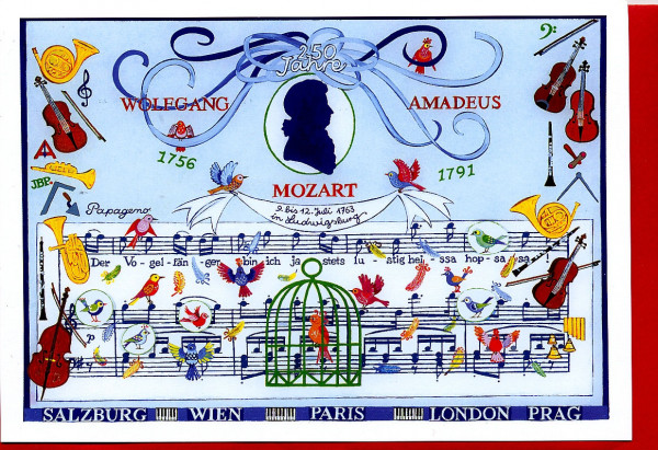 Kunstkarte "Mozart: Papageno"
