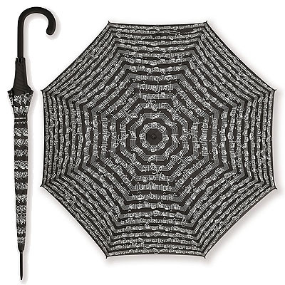Regenschirm mit Notenzeilen - schwarz