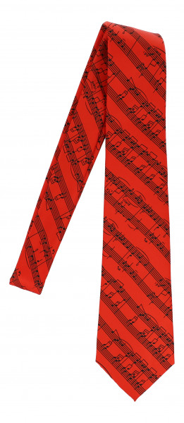 Krawatte "Notenlinie" - rot