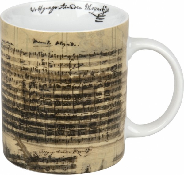 Porzellanbecher mit Facsimile von W. A. Mozart