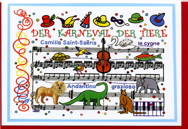kunstkarte "saintsaens der karneval der tiere"  mit