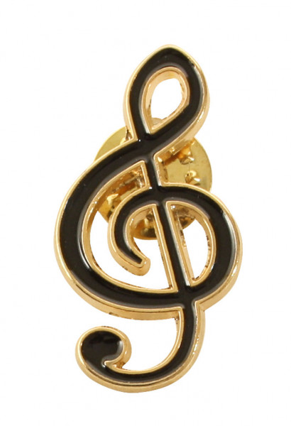 Pin "Violinschlüssel" schwarz/gold