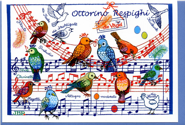 Kunstkarte "Ottorino Respighi: Die Vögel"