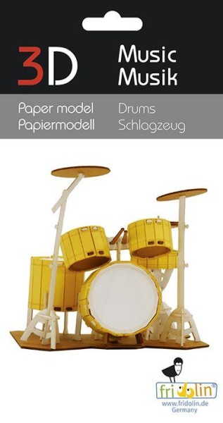 3D-Papiermodell - Motiv: Schlagzeug