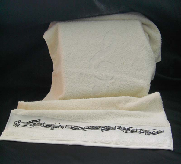 Duschtuch "Notenlinie" creme
