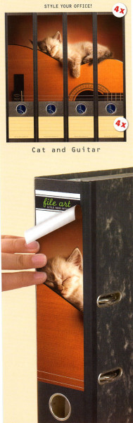Ordner-Etiketten "Cat and Guitar"