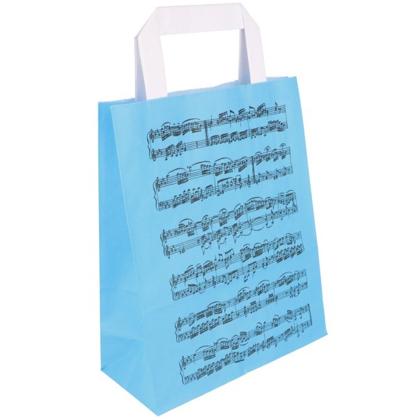 Papiertragetaschen mit Notenlinien - blau