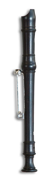 Mollenhauer 6304 Miniatur-Blockflöte - Brosche - Grenadill